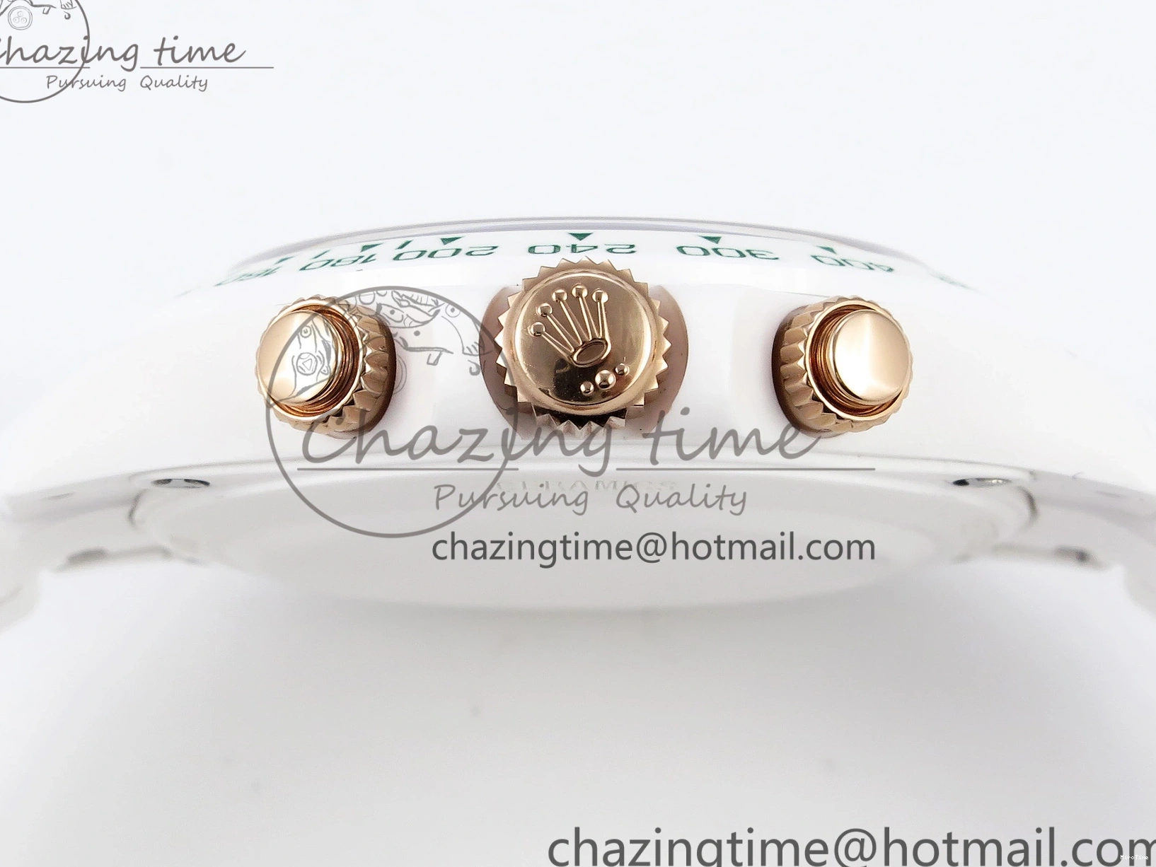 MiroTime 0203 MoistureWicking Daytona AET White Ceramic Case and Bracelet Green Dial SA4130 V 1891